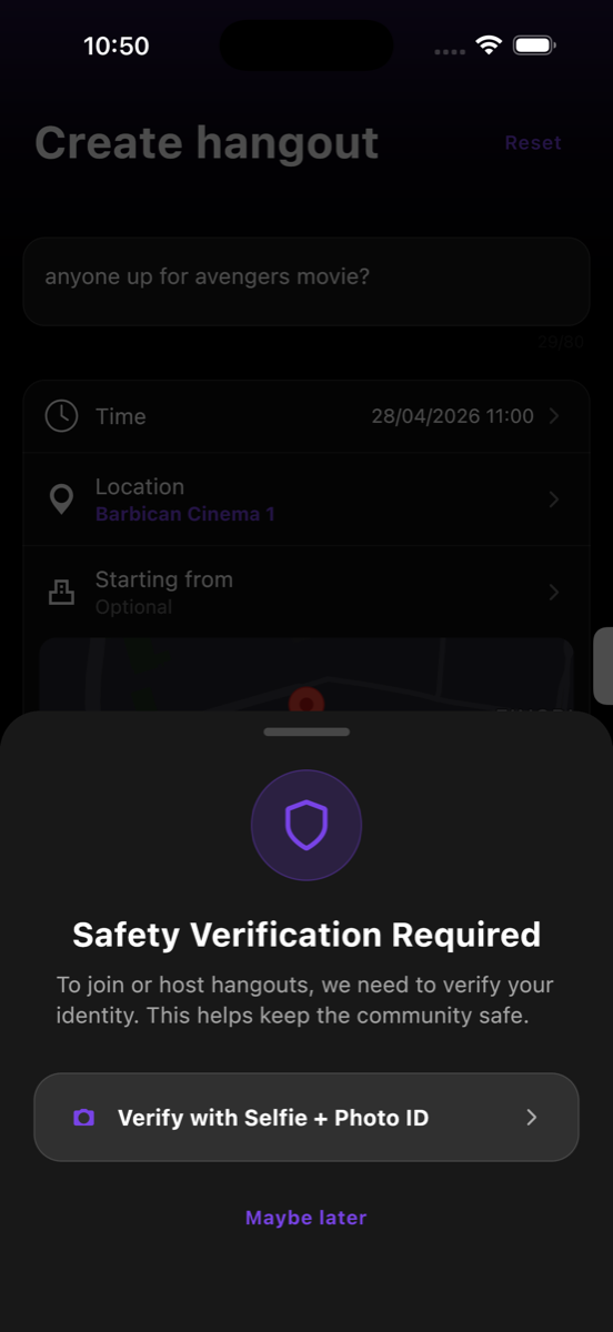 Safety verification required screen in Capybara