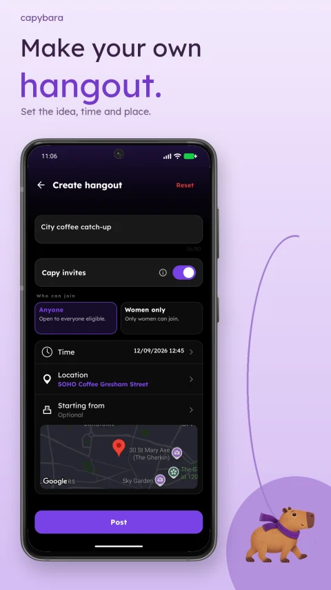 Create a hangout — Google Play screenshot