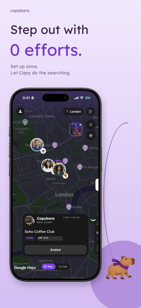 Capybara nearby-hangouts screenshot from the App Store